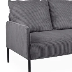 Canapé 2 places moderne et élégant Manuelo Velours côtelé Gris foncé