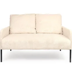 Canapé 2 places moderne et élégant Manuelo Velours côtelé Beige