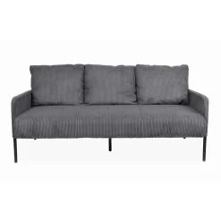 Canapé 3 places moderne et élégant Manuelo Velours côtelé Gris foncé