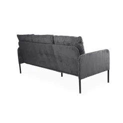 Canapé 3 places moderne et élégant Manuelo Velours côtelé Gris foncé