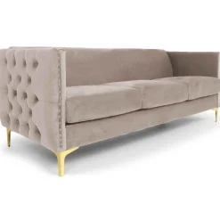 Canapé 3 Places SAJO Velours Taupe