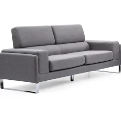 Canapé 3 Places Tissu Gris Clair BATO