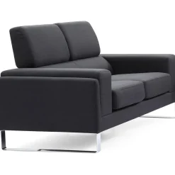 Canapé 2 Places Tissu Noir BATO