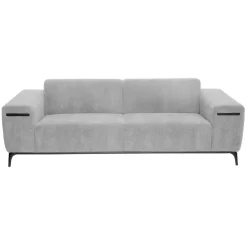 Canapé 3 Places Velours Côtelé CHRIS Gris