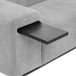 Canapé 3 Places Velours Côtelé CHRIS Gris