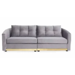 Canapé 3 Places Velours Gris
