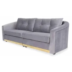 Canapé 3 Places Velours Gris
