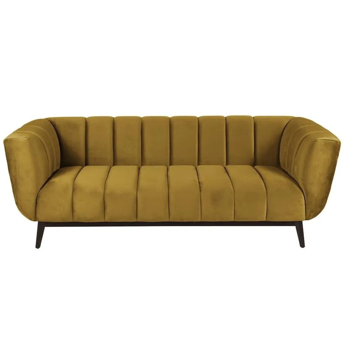 Canapé 3 places velours ocre
