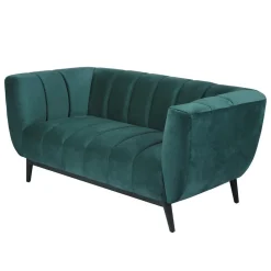 Canapé 2 places velours vert foncé