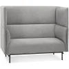 Canapé acoustique 2 places 'VISAVI' avec haut dossier en tissu gris clair