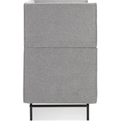 Canapé acoustique 2 places 'VISAVI' avec haut dossier en tissu gris clair