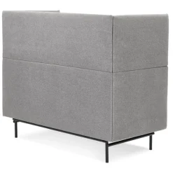 Canapé acoustique 2 places 'VISAVI' avec haut dossier en tissu gris clair