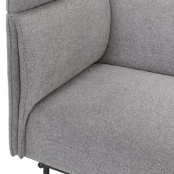 Canapé acoustique 2 places 'VISAVI' avec haut dossier en tissu gris clair