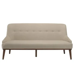 Canapé beige 2 places pieds en bois