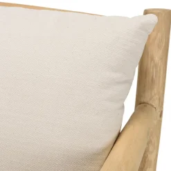 Canapé BORNEO 2places en branches de teck naturel coussins blancs WILL