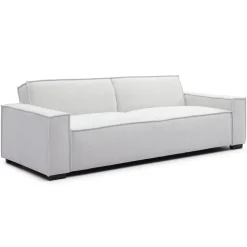 Canapé clic-clac 3 places Roger Tissu bouclette Crème