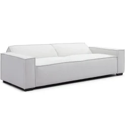 Canapé clic-clac 3 places Roger Tissu bouclette Crème