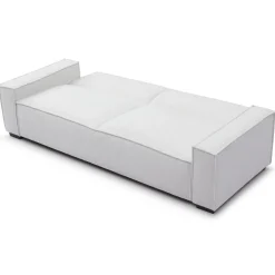 Canapé clic-clac 3 places Roger Tissu bouclette Crème