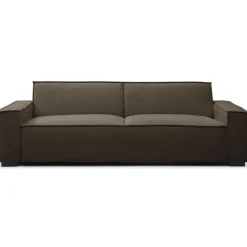 Canapé clic-clac 3 places Roger Tissu bouclette Marron