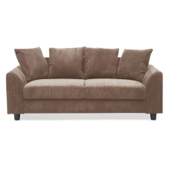 Canapé contemporain 3 places Mozart Velours côtelé Marron