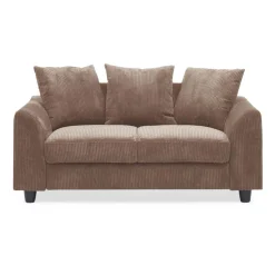 Canapé contemporain 2 places Mozart Velours côtelé Marron