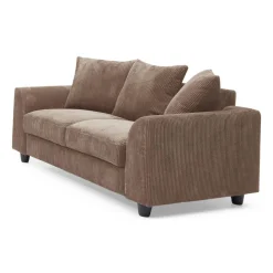 Canapé contemporain 2 places Mozart Velours côtelé Marron