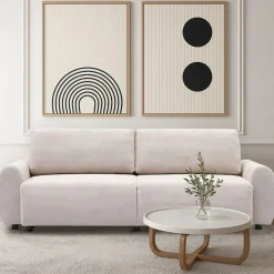 Canapé convertible 3 places Traviata Velours côtelé Beige