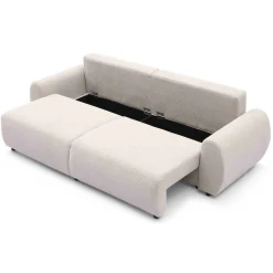 Canapé convertible 3 places Traviata Velours côtelé Beige