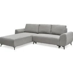 Canapé convertible avec angle à gauche Paolo Velours côtelé Gris