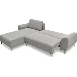 Canapé convertible avec angle à gauche Paolo Velours côtelé Gris