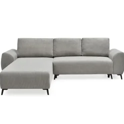 Canapé convertible avec angle réversible Paolo Velours côtelé Gris