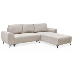 Canapé convertible avec angle à droite Paolo Velours côtelé Beige