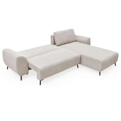 Canapé convertible avec angle à droite Paolo Velours côtelé Beige