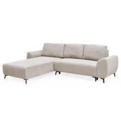 Canapé convertible avec angle à gauche Paolo Velours côtelé Beige