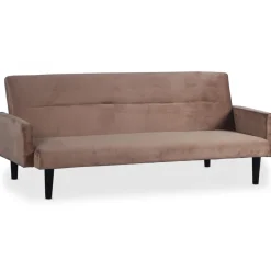 Canapé Convertible Clic-Clac BERTO 3 Places Velours Taupe