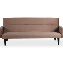 Canapé Convertible Clic-Clac BERTO 3 Places Velours Taupe