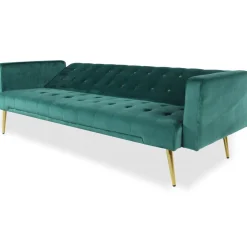 Canapé Convertible Clic-Clac JUICY Velours Vert
