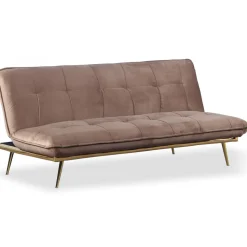 Canapé Convertible Clic-Clac BRICE Velours Taupe