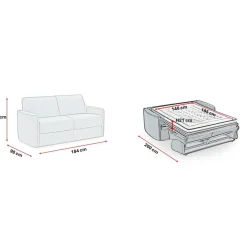 Canapé convertible express Beige 3 places SOFIA