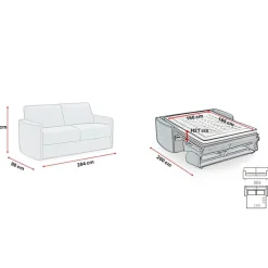 Canapé convertible express Beige 3 places SOFIA