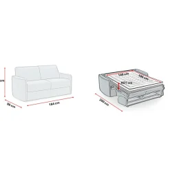 Canapé convertible express Gris 3 places SOFIA