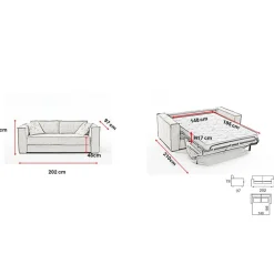 Canapé convertible express Beige Clair 3 places ISABELLA