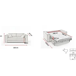 Canapé convertible express Beige Clair 3 places ISABELLA