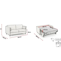 Canapé convertible express Beige 3 places ELISA