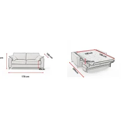 Canapé convertible express Gris Anthracite 3 places CARLA