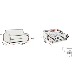 Canapé convertible express Gris Clair 3 places GIACOMO