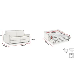 Canapé convertible express Gris Anthracite 3 places GIACOMO
