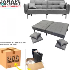 Canapé Convertible Gris
