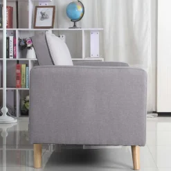 Canapé Convertible Scandinave Tissu Gris Clair LUCIAN
