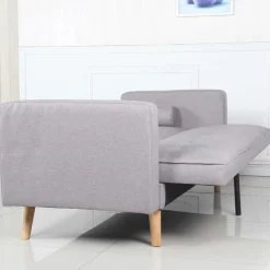 Canapé Convertible Scandinave Tissu Gris Clair LUCIAN
